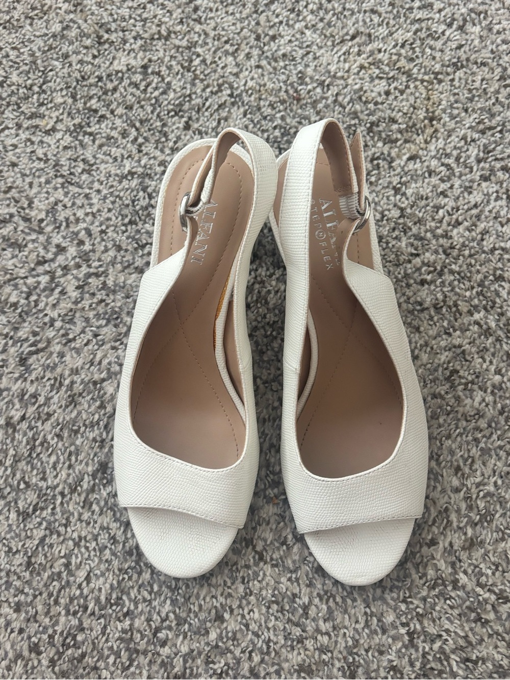 Alfani Cream Open-Toe Slingback Mules